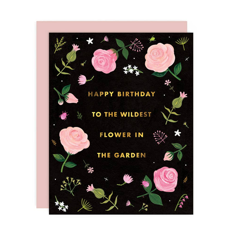 Happy Birthday Flower Garden Greeting Card