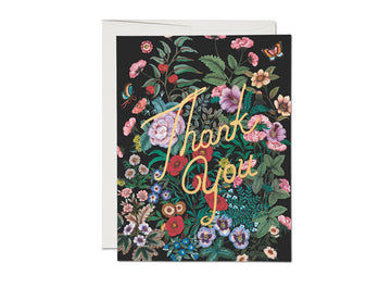 Thank You Gold + Black Garden Greeting Card