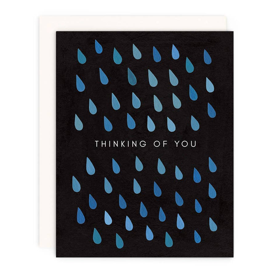 Thinking Of You Black Rain Greeting Card