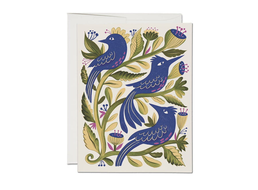 Purple Birds greeting card