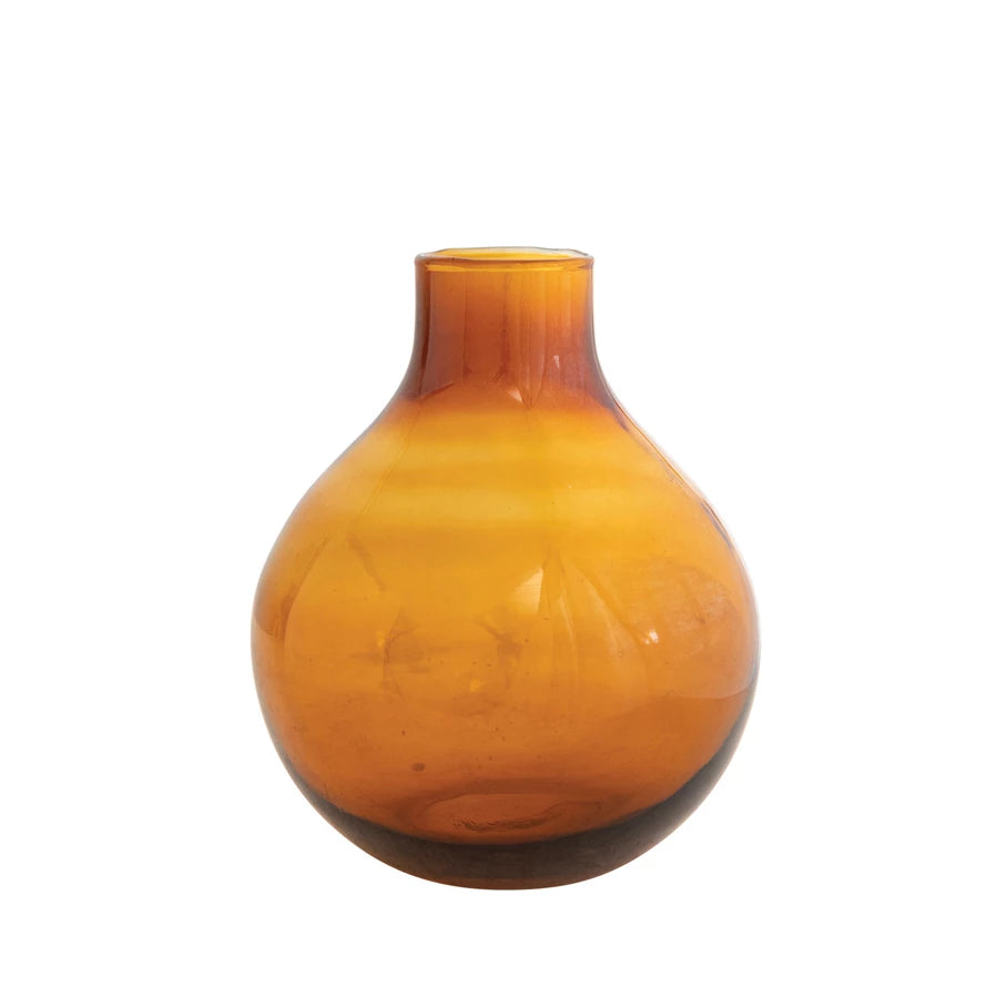 Glass Vase, Amber Color