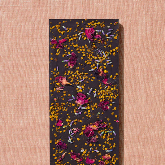 Lavender, Bee Pollen, Rose Petal Date-Sweetened Chocolate