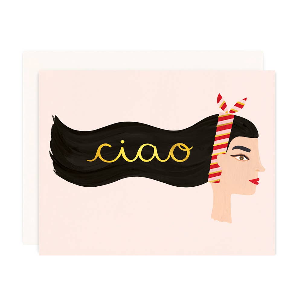 Ciao Greeting Card - Gold foil