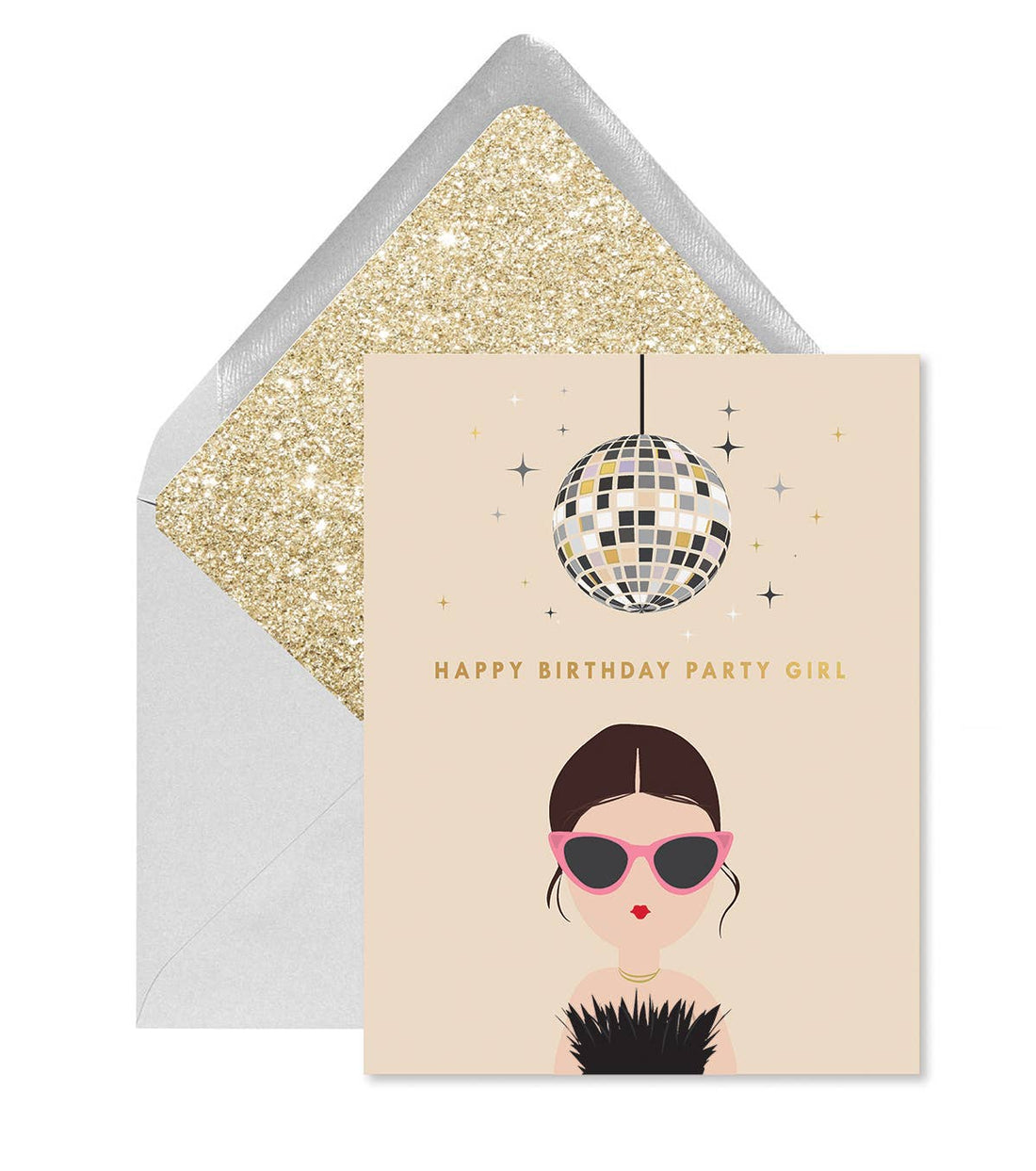 Happy Birthday Disco Party Girl Greeting Card