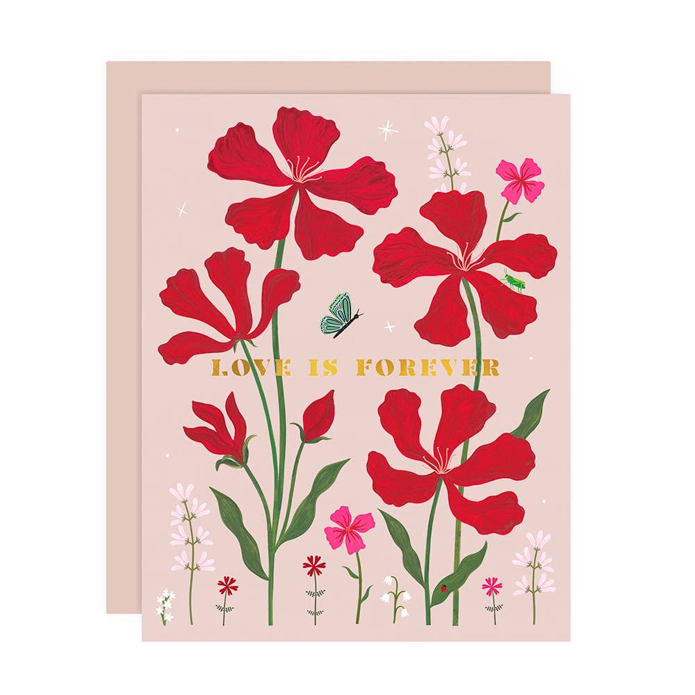 Love Is Forever Greeting Card - Gold Foil